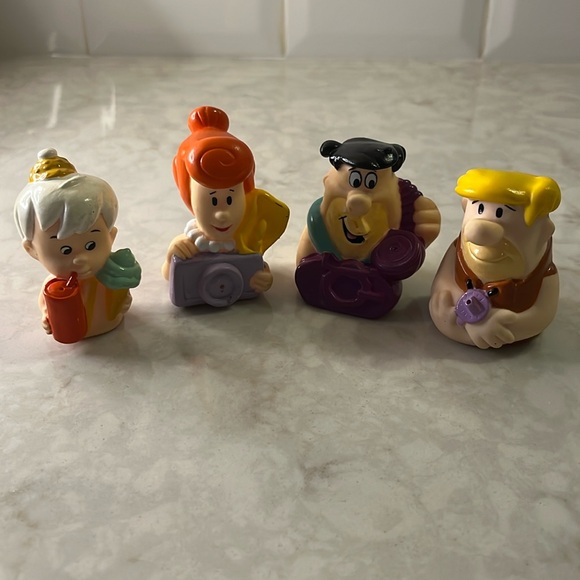 Figurines Fred & Barney Les Pierrafeu (Flintstones) Hanna Barbera 1990 - Neuves Vintage